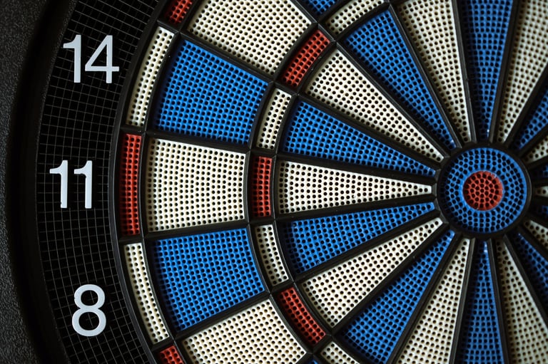 Close up of a dartboard target