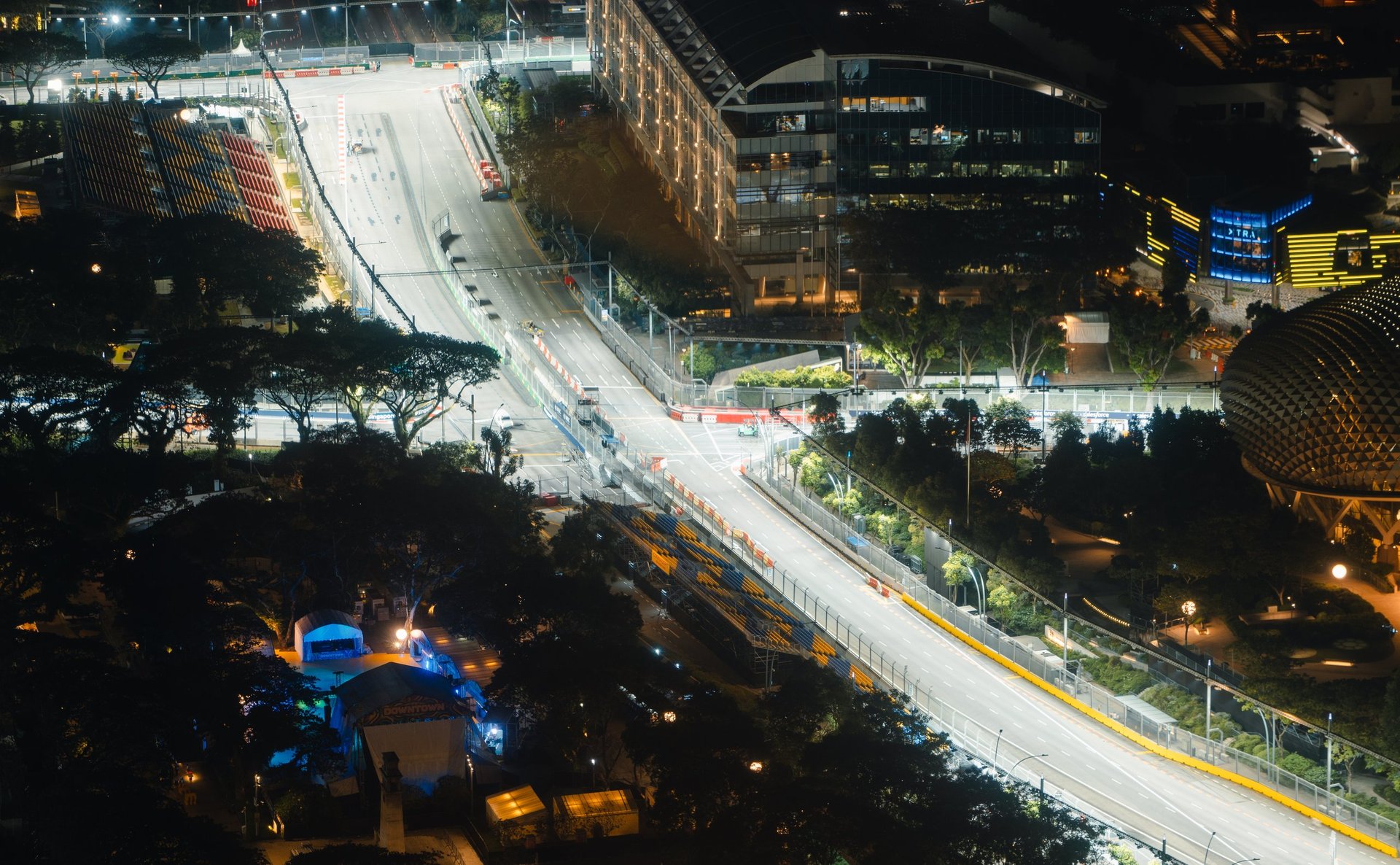 Singapur Marina Bay Nacht Skyline Formel 1