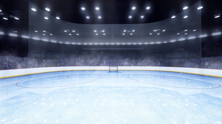 Ice hockey stadium field with spotlights