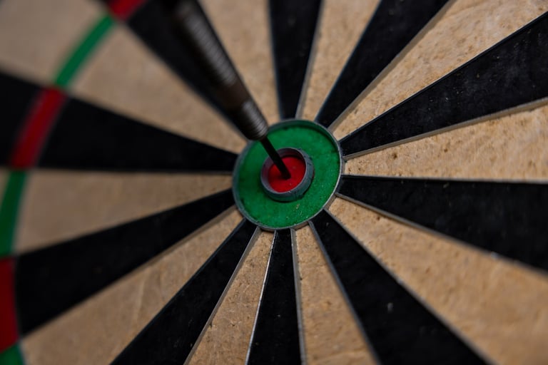 Darts in the bull's eye