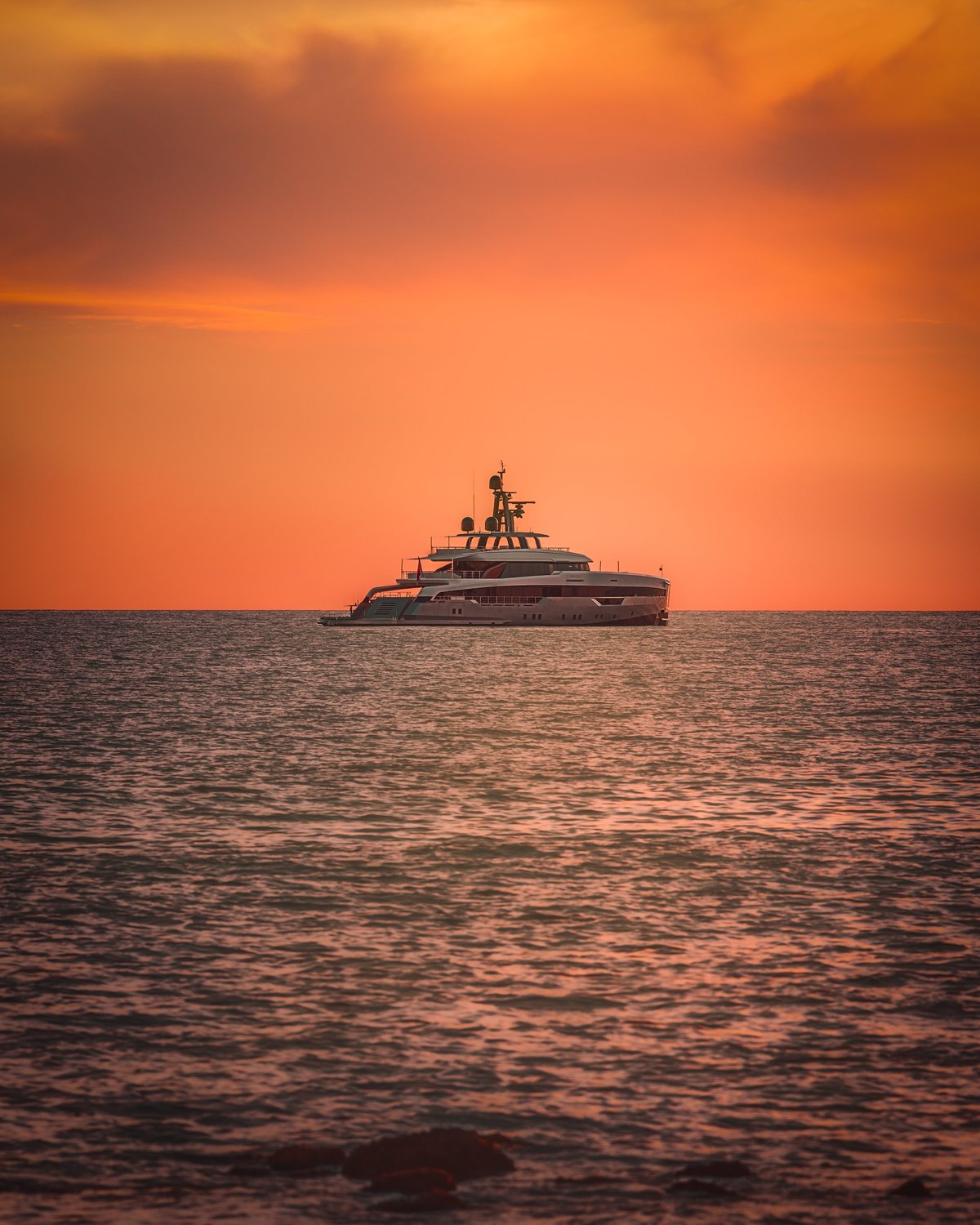 Luxury sailing at sunset