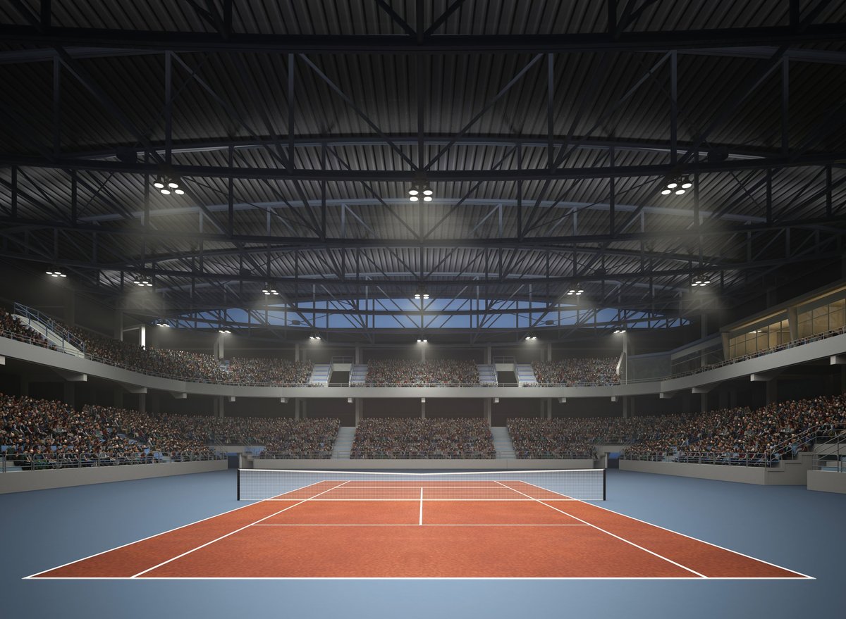 Tennis court hall illustration
