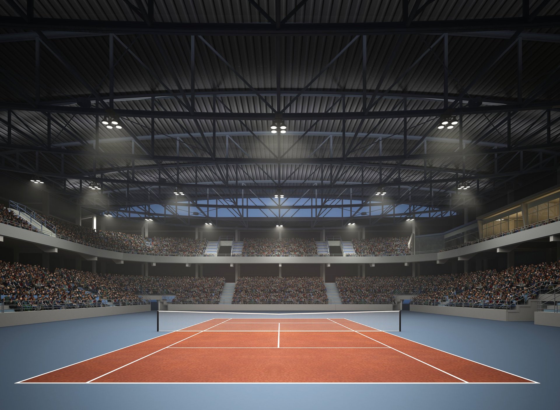 Tennis court hall illustration